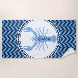 Nautical Blue Lobster kust badhanddoekenset (Edi Strandlaken