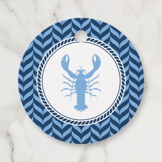 Nautical Blue Lobster kust  Bedankjes Labels (Voorkant)