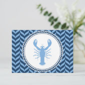 Nautical Blue Lobster kust  Bedankkaart (Staand voorkant)