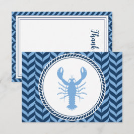 Nautical Blue Lobster kust  Bedankkaart