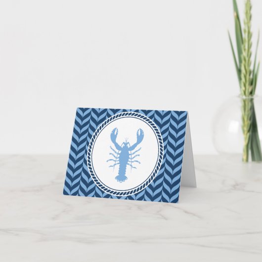 Nautical Blue Lobster kust Bedankkaart (Voorkant)
