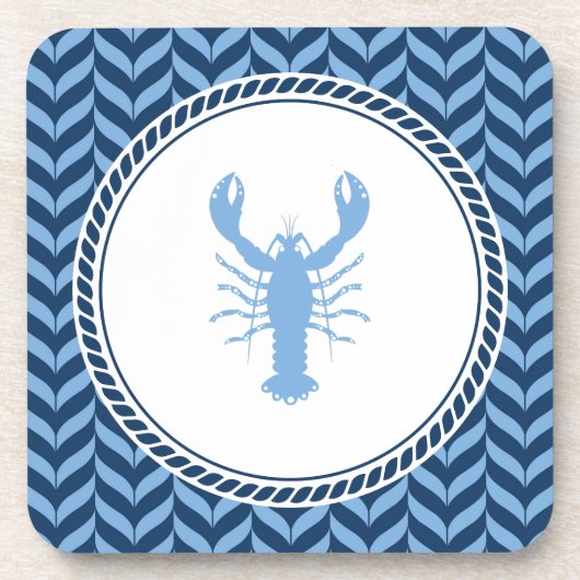 Nautical Blue Lobster kust Bier Onderzetter (Voorkant)