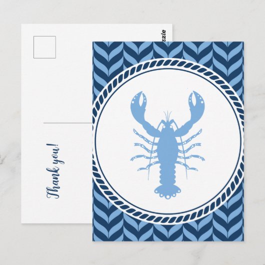Nautical Blue Lobster kust Briefkaart (Voorkant / Achterkant)