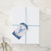 Nautical Blue Lobster kust Cadeaulabel (Met Touw)