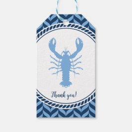 Nautical Blue Lobster kust  Cadeaulabel