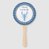 Nautical Blue Lobster kust Handwaaier (Voorkant)