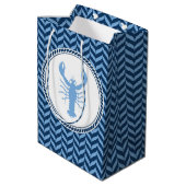 Nautical Blue Lobster kust  Medium Cadeauzakje (Achterkant Gekanteld)