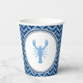 Nautical Blue Lobster kust Papieren Bekers (Voorkant)