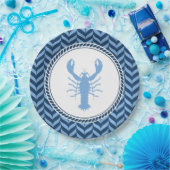 Nautical Blue Lobster kust  Papieren Bordje (Feest)