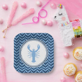 Nautical Blue Lobster kust Papieren Bordje (Feest)