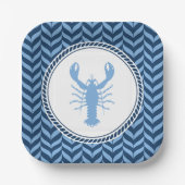 Nautical Blue Lobster kust Papieren Bordje (Voorkant)