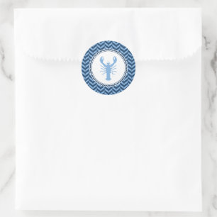 Nautical Blue Lobster kust  Ronde Sticker