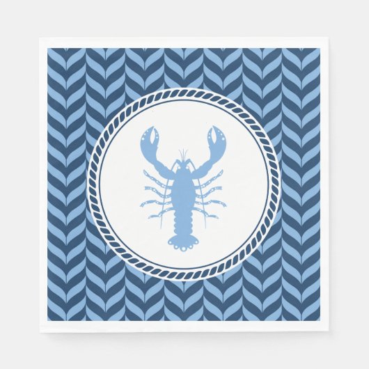 Nautical Blue Lobster kust  Servet (Voorkant)