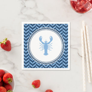 Nautical Blue Lobster kust Servet