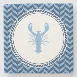 Nautical Blue Lobster kust Stenen Onderzetter