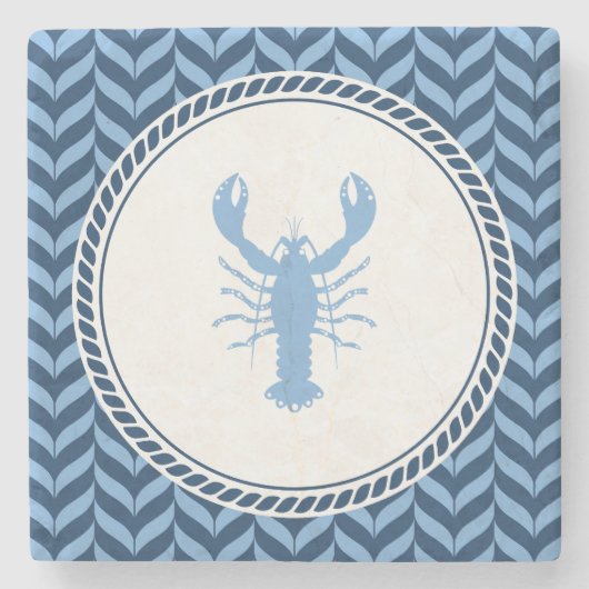 Nautical Blue Lobster kust Stenen Onderzetter (Voorkant)