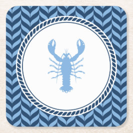 Nautical Blue Lobster kustfeestje  Kartonnen Onderzetters