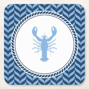 Nautical Blue Lobster kustfeestje  Kartonnen Onderzetters