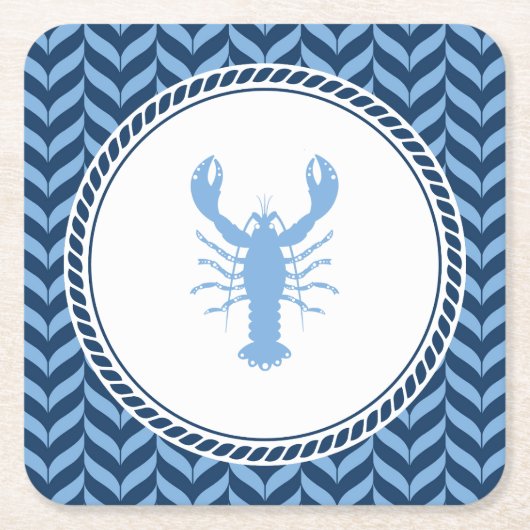 Nautical Blue Lobster kustfeestje Kartonnen Onderzetters (Voorkant)