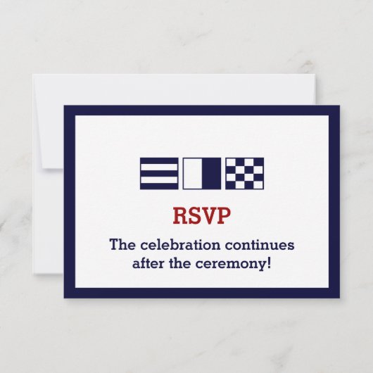 Nautical Blue Maritime Flags Wedding RSVP-kaarten RSVP Kaartje (Achterkant)