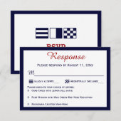 Nautical Blue Maritime Flags Wedding RSVP-kaarten RSVP Kaartje (Voorkant / Achterkant)