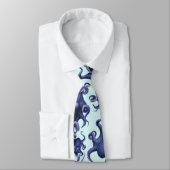 Nautical Blue Ocean Octopus Wedding Stropdas (Gebonden)