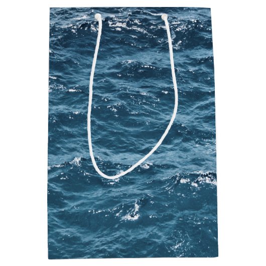 Nautical Blue Ocean Water Medium Cadeauzakje (Voorkant)