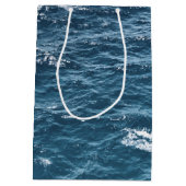 Nautical Blue Ocean Water Medium Cadeauzakje (Achterkant)
