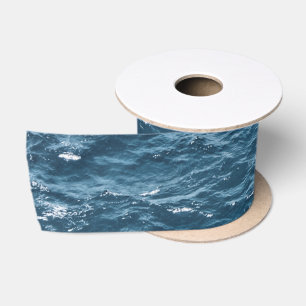 Nautical Blue Ocean Water Satijnen Lint