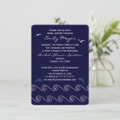 Nautical Blue Ocean Waves Bridal Shower Uitnodigin Kaart (Staand voorkant)