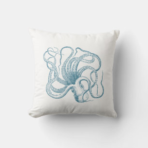 Nautical Blue Octopus Kussen