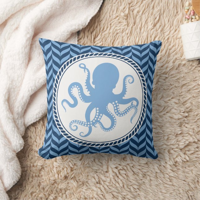 Nautical Blue Octopus kust  Kussen (Deken)