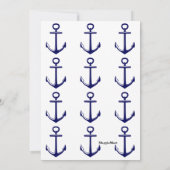 Nautical Blue Ombre Wave Anchor First Birthday Kaart (Achterkant)
