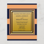 Nautical Blue Oranje Budget Weddenking Uitnodiging Flyer (Achterkant)