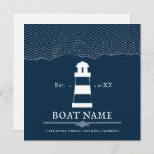 Nautical Blue Personalized vuurthouse Boat Name (Voorkant / Achterkant)