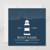 Nautical Blue Personalized vuurthouse Boat Name (Voorkant)