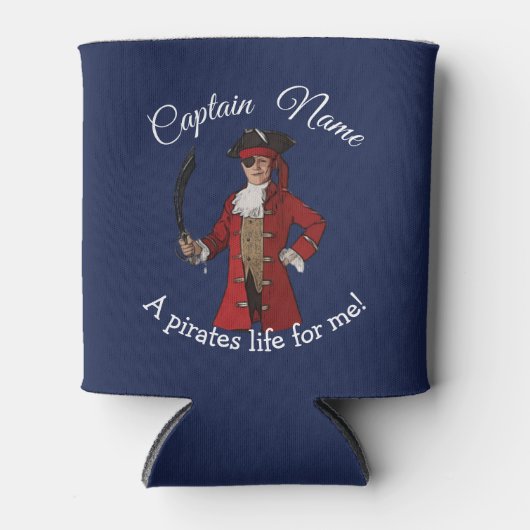 Nautical Blue Pirate Koelbox Blikjeskoeler (Voorkant)