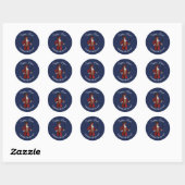 Nautical Blue Pirate Ronde Sticker (Vel)