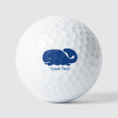 Nautical Blue Preppy Whale Persoonlijk Golfballen (Voorkant)