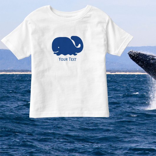 Nautical Blue Preppy Whale Persoonlijk Kinder Shirts