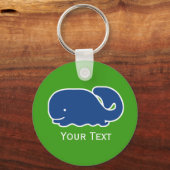 Nautical Blue Preppy Whale Persoonlijk Sleutelhanger (Achterkant)
