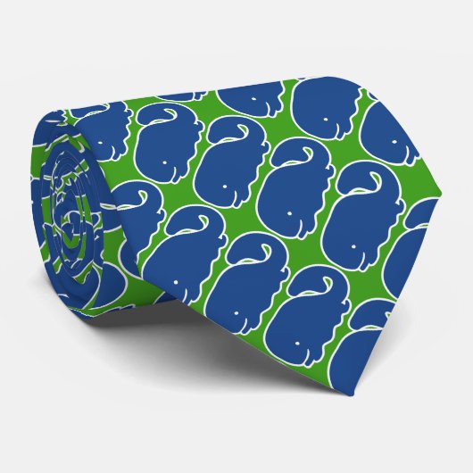 Nautical Blue Preppy Whale Persoonlijk Stropdas (Opgerold)