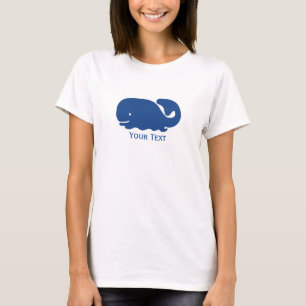 Nautical Blue Preppy Whale Persoonlijk T-shirt