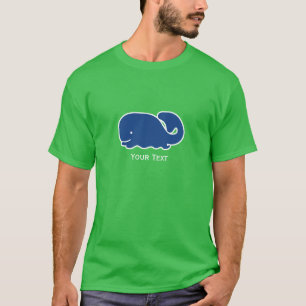 Nautical Blue Preppy Whale Persoonlijk T-shirt