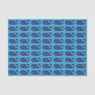 Nautical Blue Preppy Whale Persoonlijk Tissuepapier