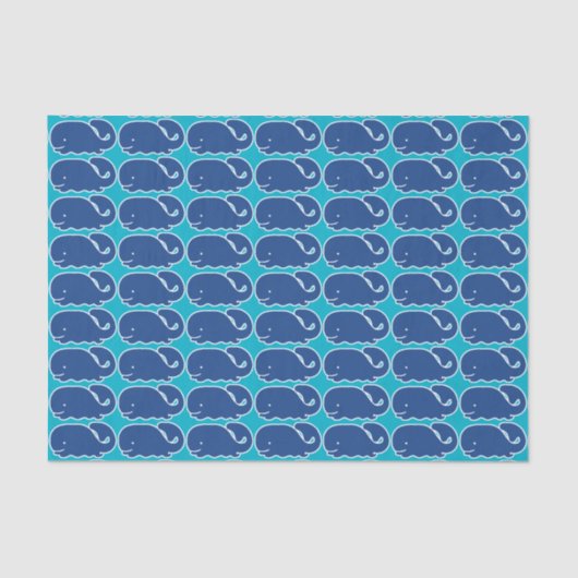 Nautical Blue Preppy Whale Persoonlijk Tissuepapier (Voorkant)
