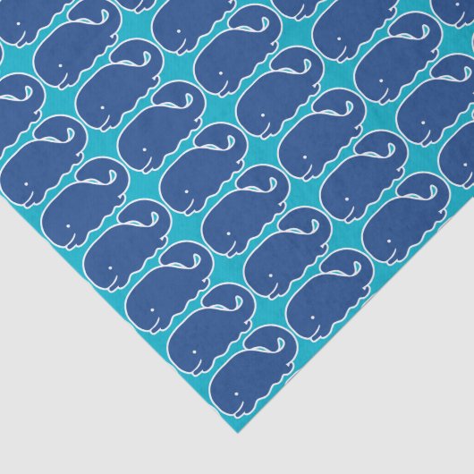 Nautical Blue Preppy Whale Persoonlijk Tissuepapier (Detail)