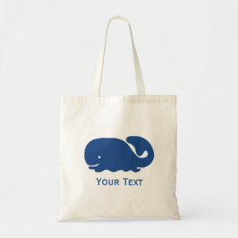 Nautical Blue Preppy Whale Persoonlijk Tote Bag