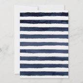 Nautical Blue Roze Waterverf Floral Bridal Brunch Kaart (Achterkant)