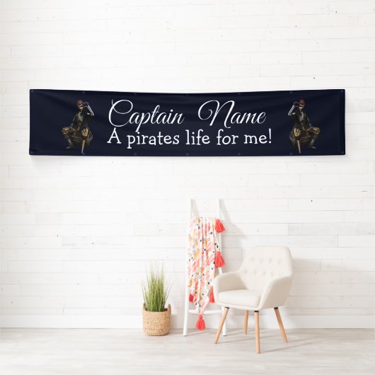 Nautical Blue Rum Skeleton Party Pirate Spandoek (Insitu)